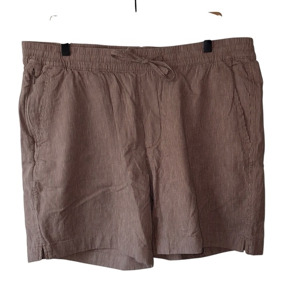 NWT Abercrombie & Fitch A&F Men's Striped Elastic Waist Shorts Brown size XL - Picture 2 of 8